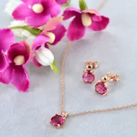 Picture A beautiful set of rose gold and quartz jewelry