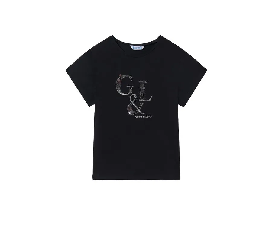 obrazek 1 Mayoral T-Shirt 854 Czarny Regular Fit