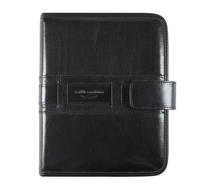 obrazek 7 Idealny na spotkania - czarny skórzany organizer 15x21 cm