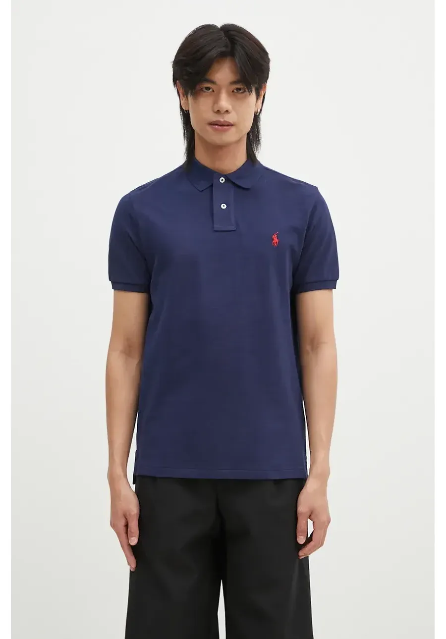 obrazek 1 Polo Ralph Lauren polo bawełniane kolor granatowy gładki