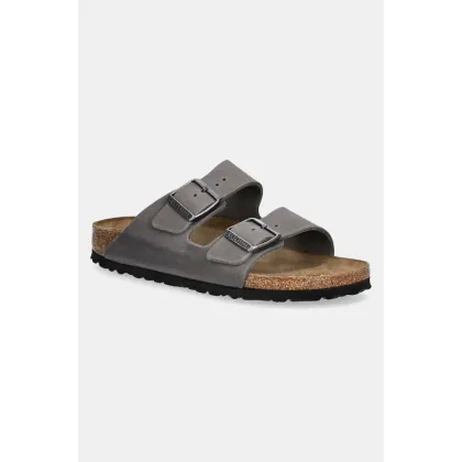 Zdjęcie Birkenstock klapki nubukowe Arizona damskie kolor szary 1027026