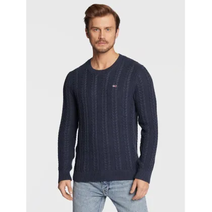 Zdjęcie Tommy Jeans Sweter Cable DM0DM15059 Granatowy Regular Fit