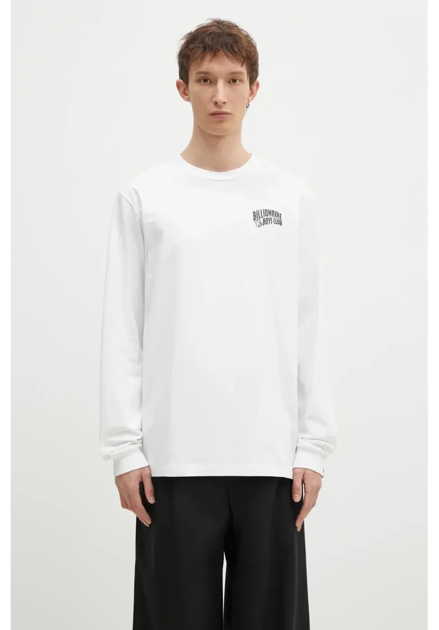 obrazek 1 Billionaire Boys Club longsleeve bawełniany Small Arch Logo L/S Tee kolor biały z nadrukiem BC007-WHITE