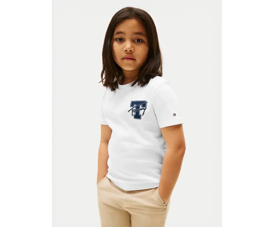 obrazek 1 Tommy Hilfiger T-Shirt Varsity Graphic KB0KB09868 Biały Regular Fit