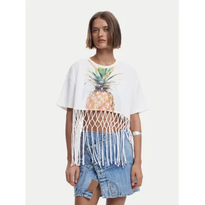 Zdjęcie Desigual T-Shirt 25SWTKAN Écru Regular Fit