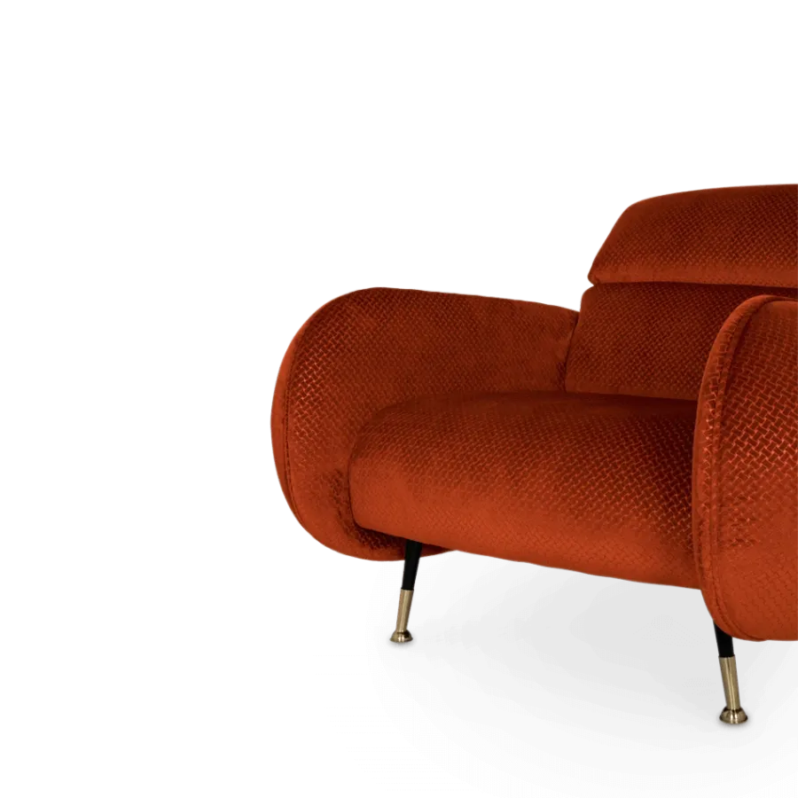 obrazek 5 Czerwony fotel do salonu - Essential Home