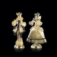 Picture Goldońska pair, all made of 24-carat gold with black thread