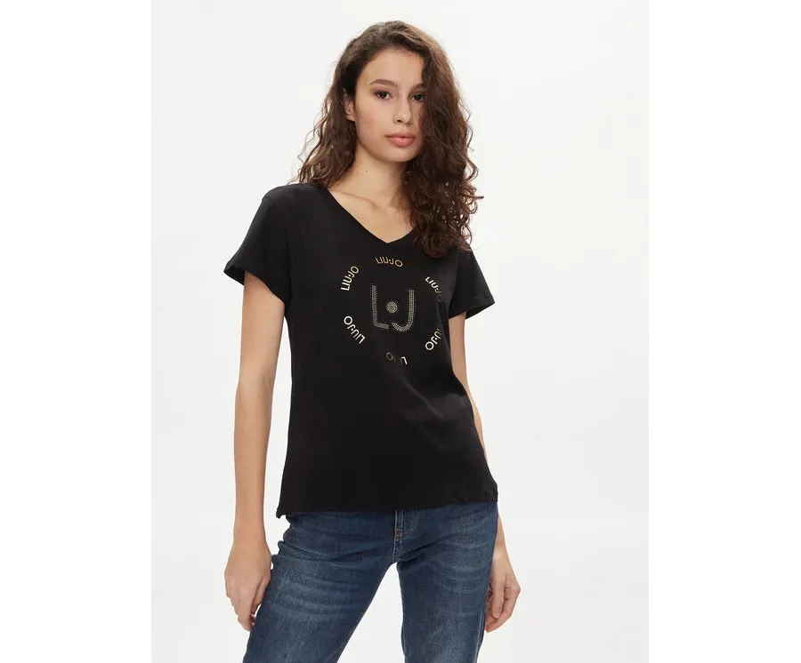 obrazek 1 Liu Jo T-Shirt TA4137 J6040 Czarny Regular Fit
