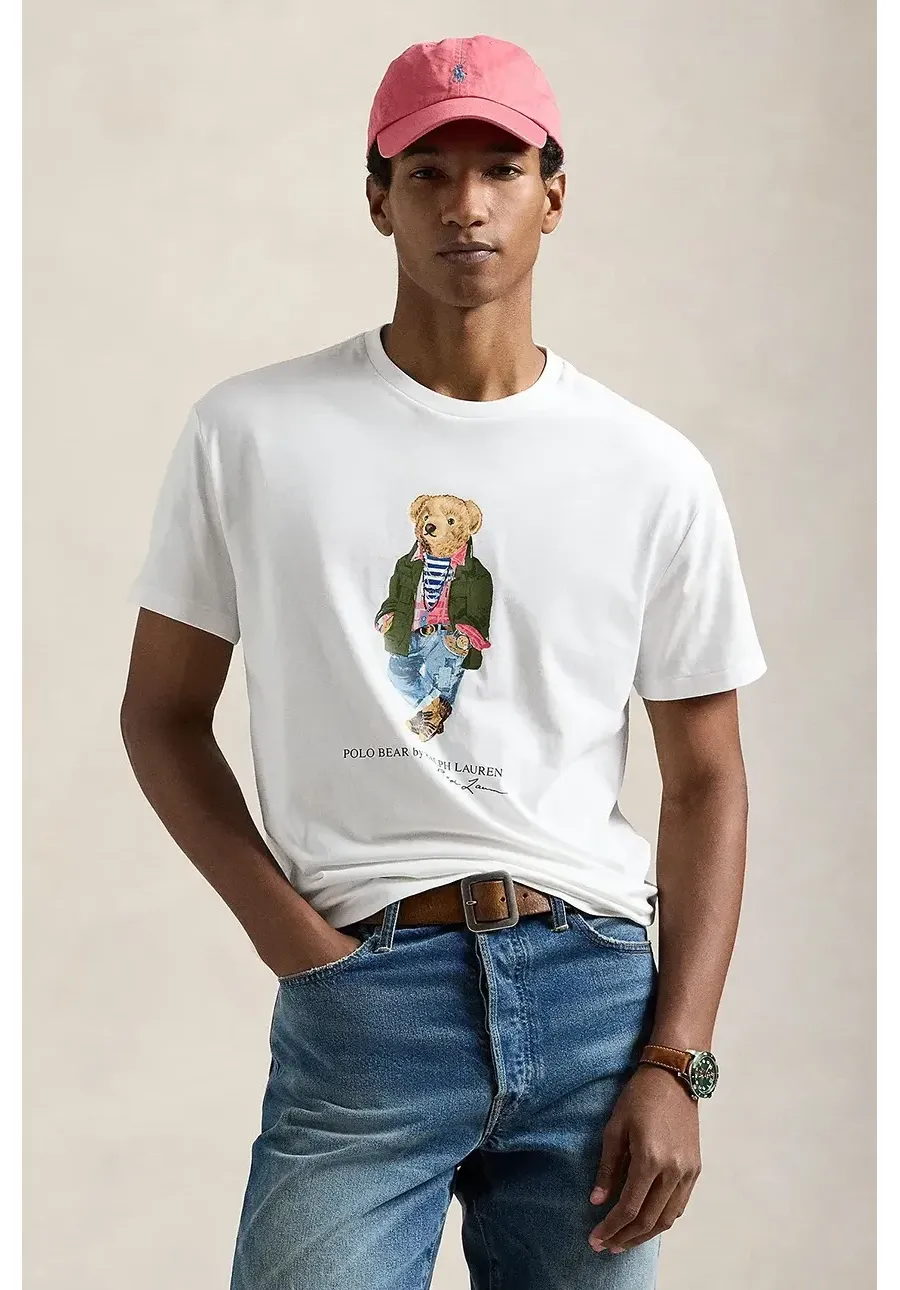 obrazek 1 Polo Ralph Lauren t-shirt bawełniany męski kolor biały z nadrukiem 710854497