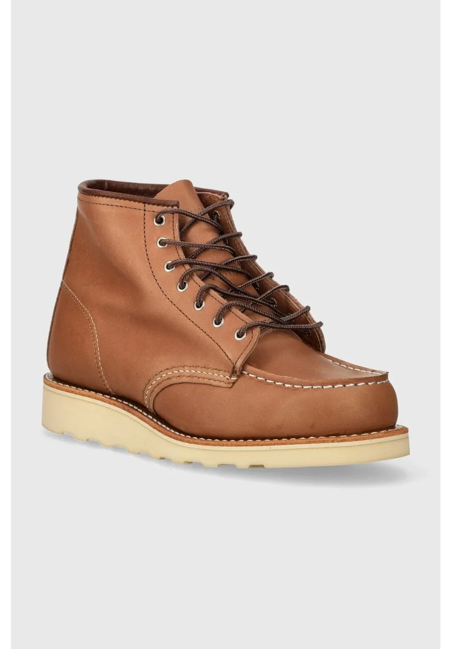 obrazek 1 Red Wing botki skórzane 6-Inch Moc Toe damskie kolor brązowy na płaskim obcasie 3426