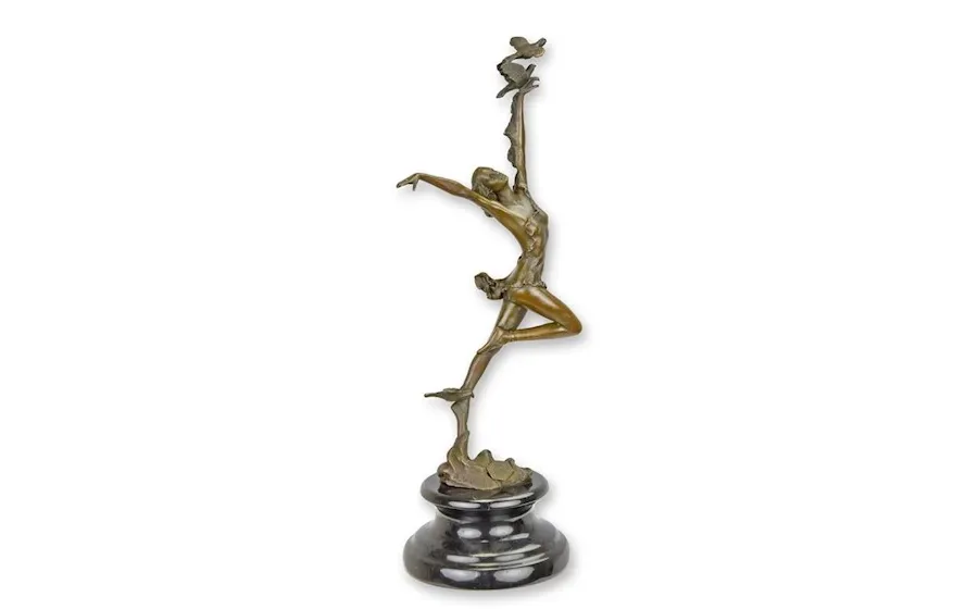 obrazek 1 Stylowa rzeźba pięknej tancerki z brązu