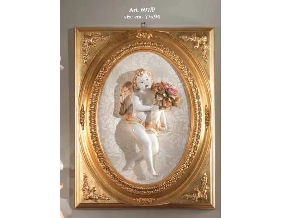 obrazek 1 Włoski ceramiczny obraz z aniołkiem - Ceramiche Sonda
