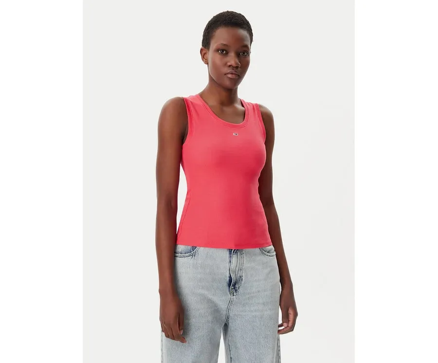 obrazek 1 Tommy Jeans Top Essential DW0DW20673 Różowy Slim Fit
