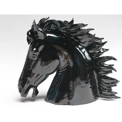 Picture Decorative black ceramic horse figure - Il Gattopardo