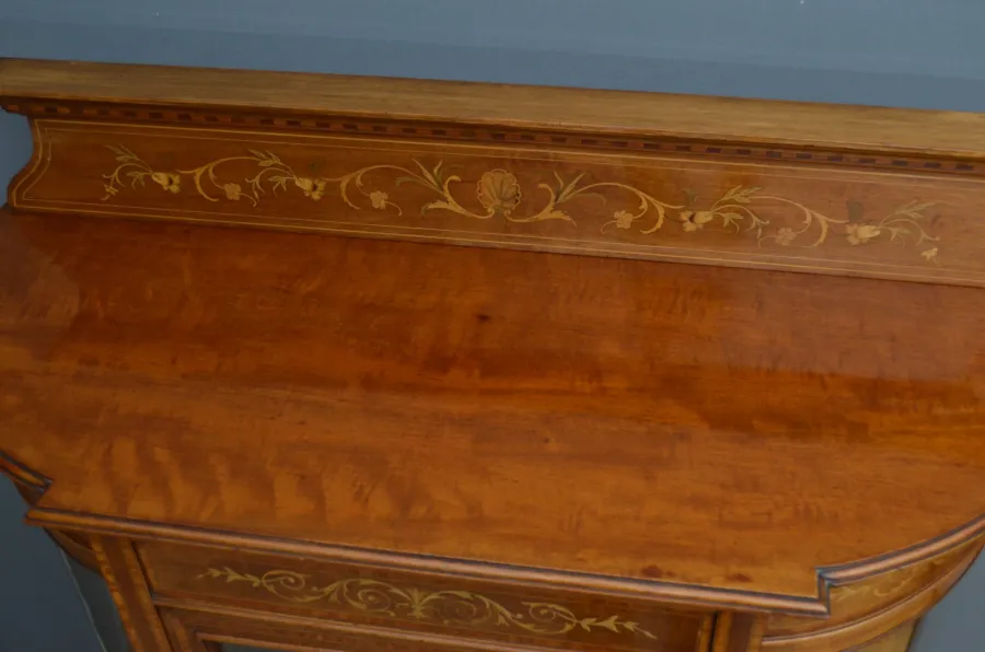 obrazek 3 Oszałamiająca edwardiańska, mahoniowa i inkrustowana witryna/gablota