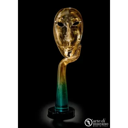 Zdjęcie Gustowna złota maska ze szkła Murano