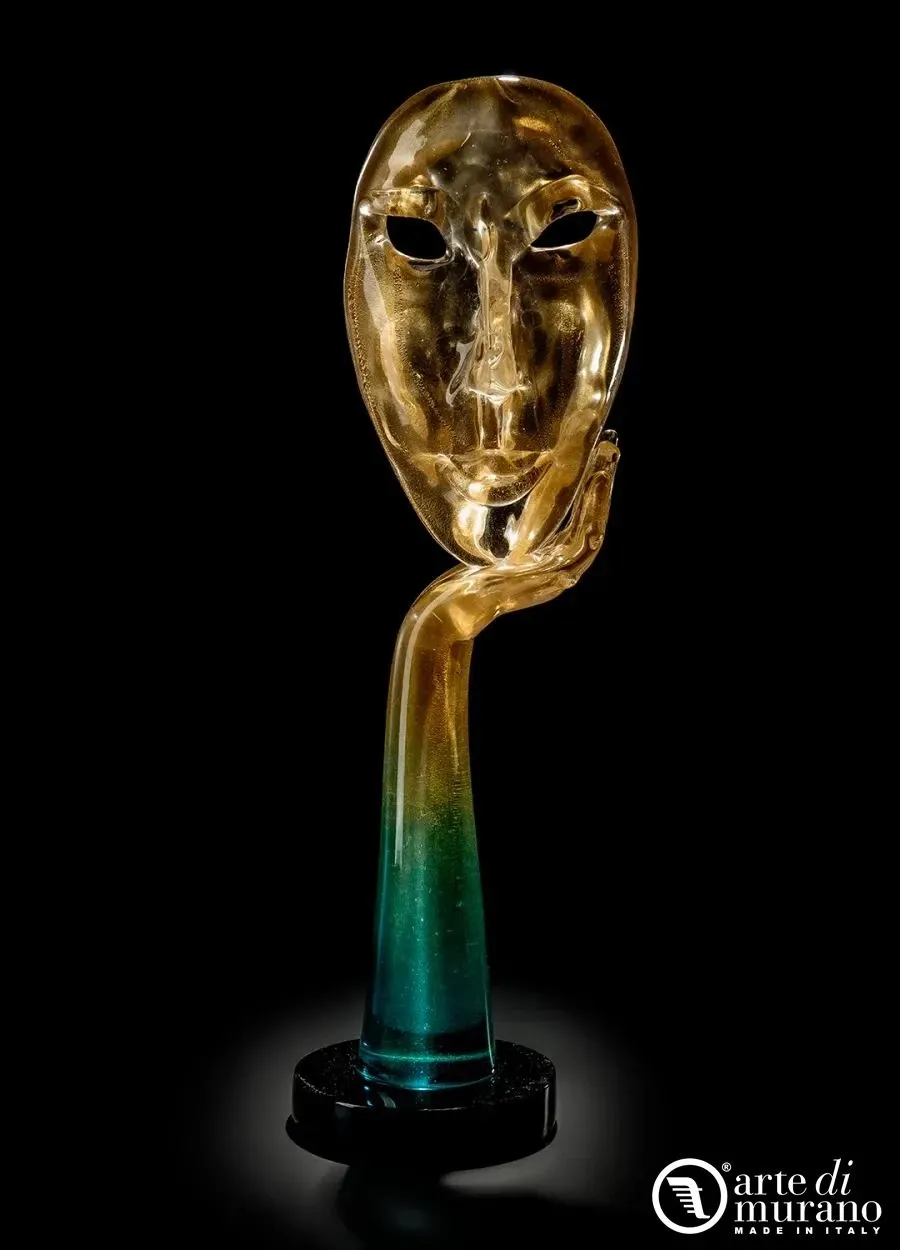 obrazek 1 Gustowna złota maska ze szkła Murano