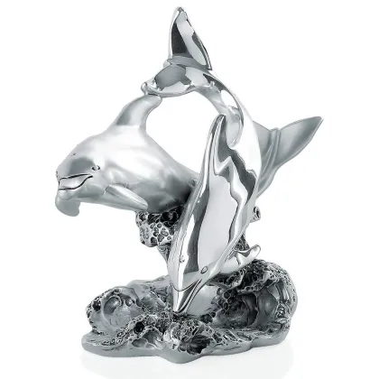 Zdjęcie Stylowa statuetka delfinów na biurko