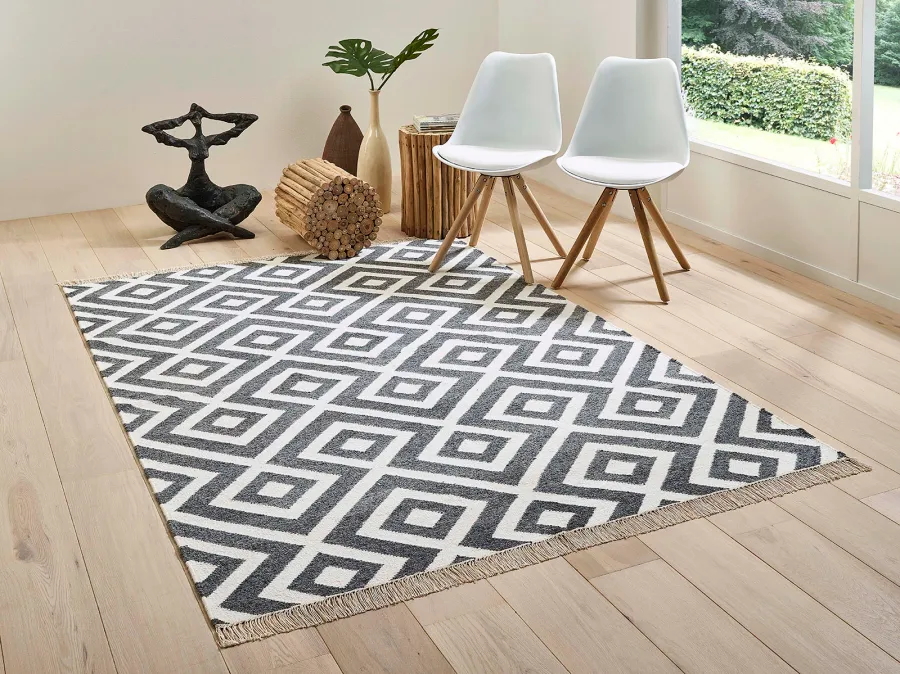 picture 2 Stylish black and white rhombus rug - CARPE DIEM DARK GRAY 7062