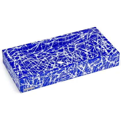 Zdjęcie Piękna umywalka 60 cm SIRIUS BASIC – PUNK, niebieski i biały, lakier matowy