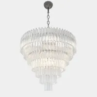 Picture Triedo Murano glass chandelier in colorless - Il Paralume Marina