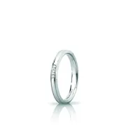Picture A unique white gold wedding ring with 3 diamonds of 0.03 ct. 3mm wide