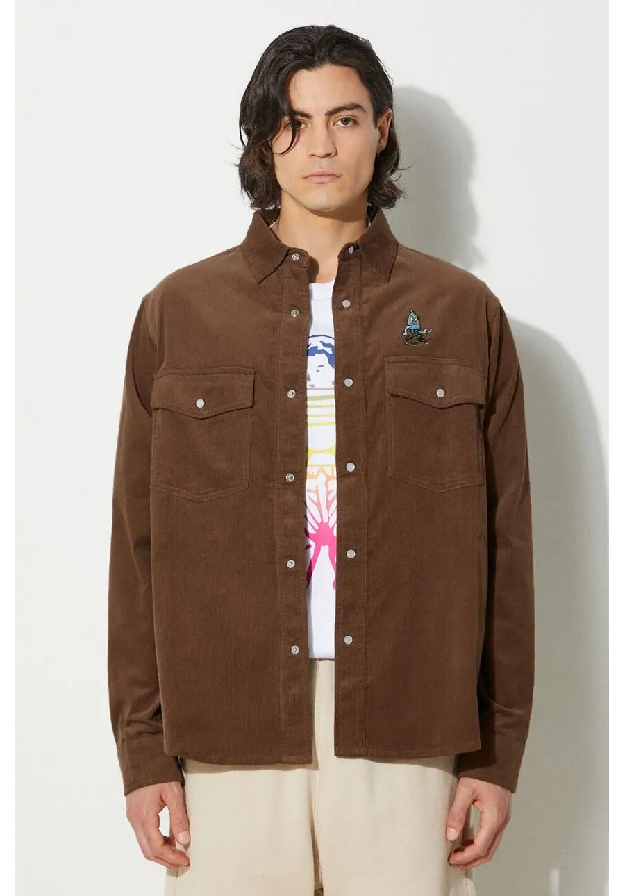 obrazek 1 ICECREAM koszula sztruksowa Needle Cord Shirt kolor brązowy regular IC24221