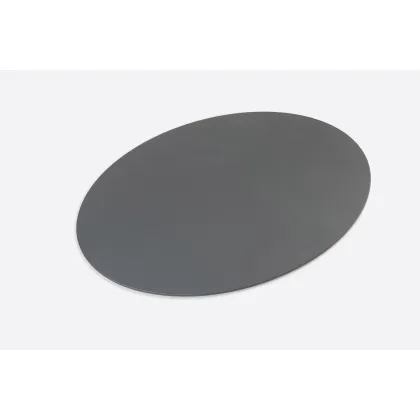 Picture Stylish double-sided oval leather table or desk pad in gray and white - for the office