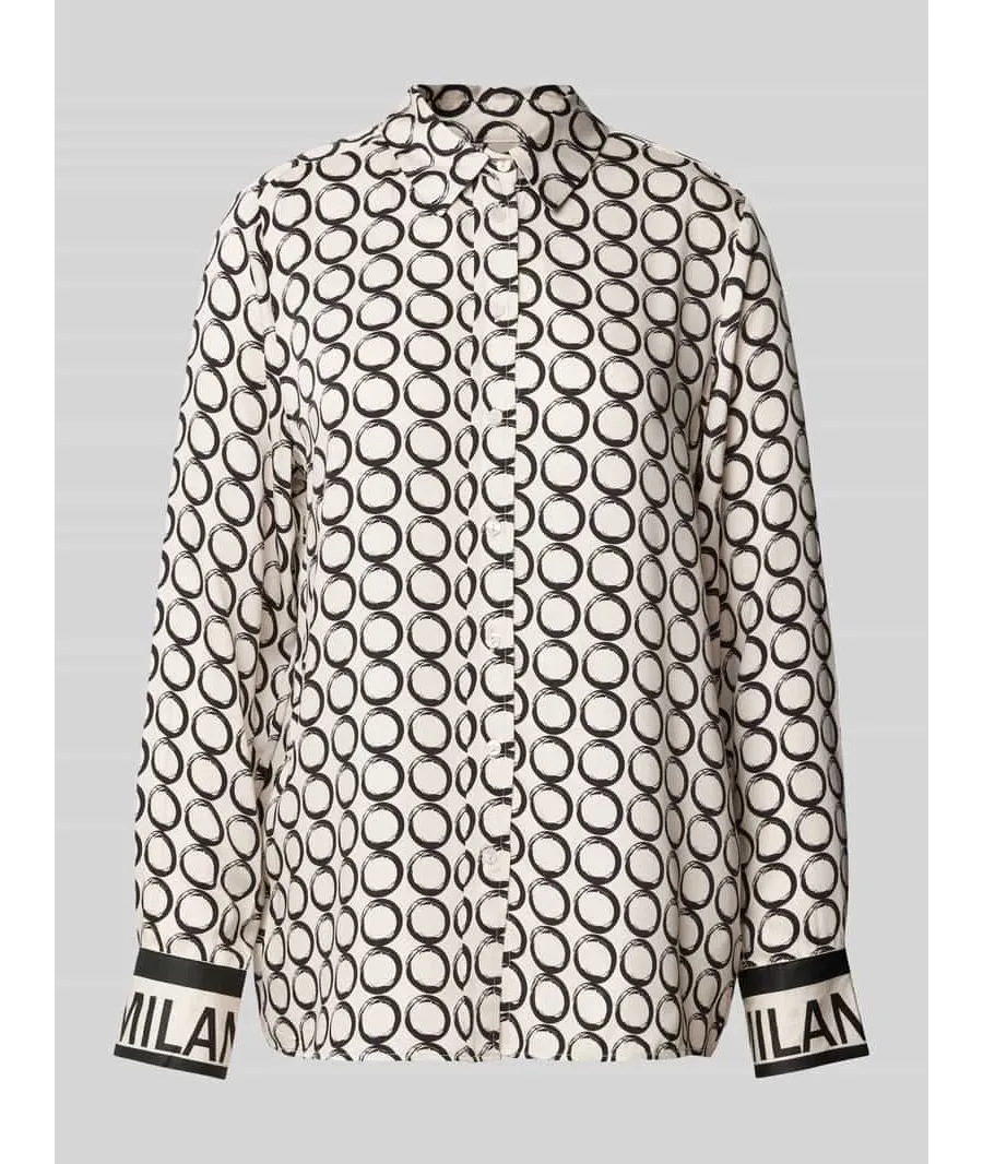 obrazek 1 Bluzka koszulowa o kroju regular fit z detalami z logo
