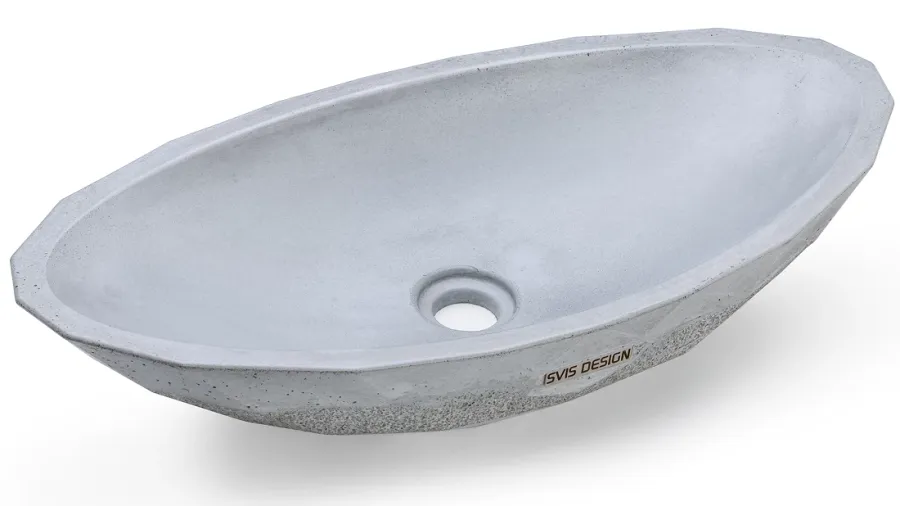 obrazek 2 Stylowa umywalka 60 cm DIAMOND SEDIMENT – jasnoszary, bez dekoru, bez lakieru