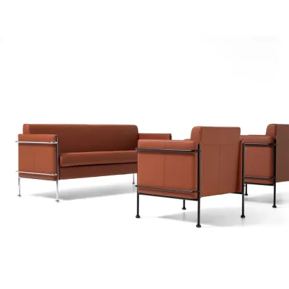 Zdjęcie Skórzana włoska 2 osobowa do poczekalni