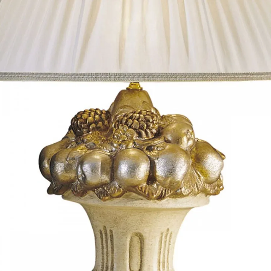 obrazek 2 Lampa stołowa z terakoty z owocami H.51xL.31xP.31 cm