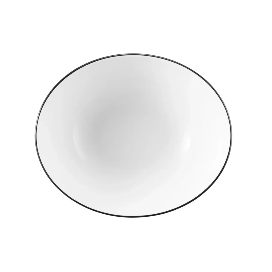 obrazek 2 Luksusowa porcelanowa owalna miska 21 cm z czarną obwódką - Seltmann Weiden