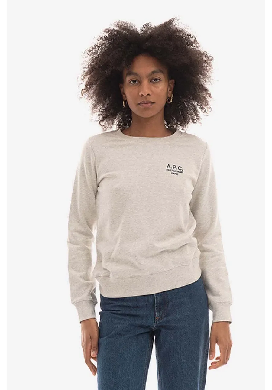 obrazek 1 A.P.C. bluza bawełniana Sweat Skye damska kolor beżowy gładka COEZD.F27700-OFFWHITE
