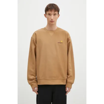 Zdjęcie Carhartt WIP bluza American Script Sweat męska kolor brązowy gładka I025475.2FSXX