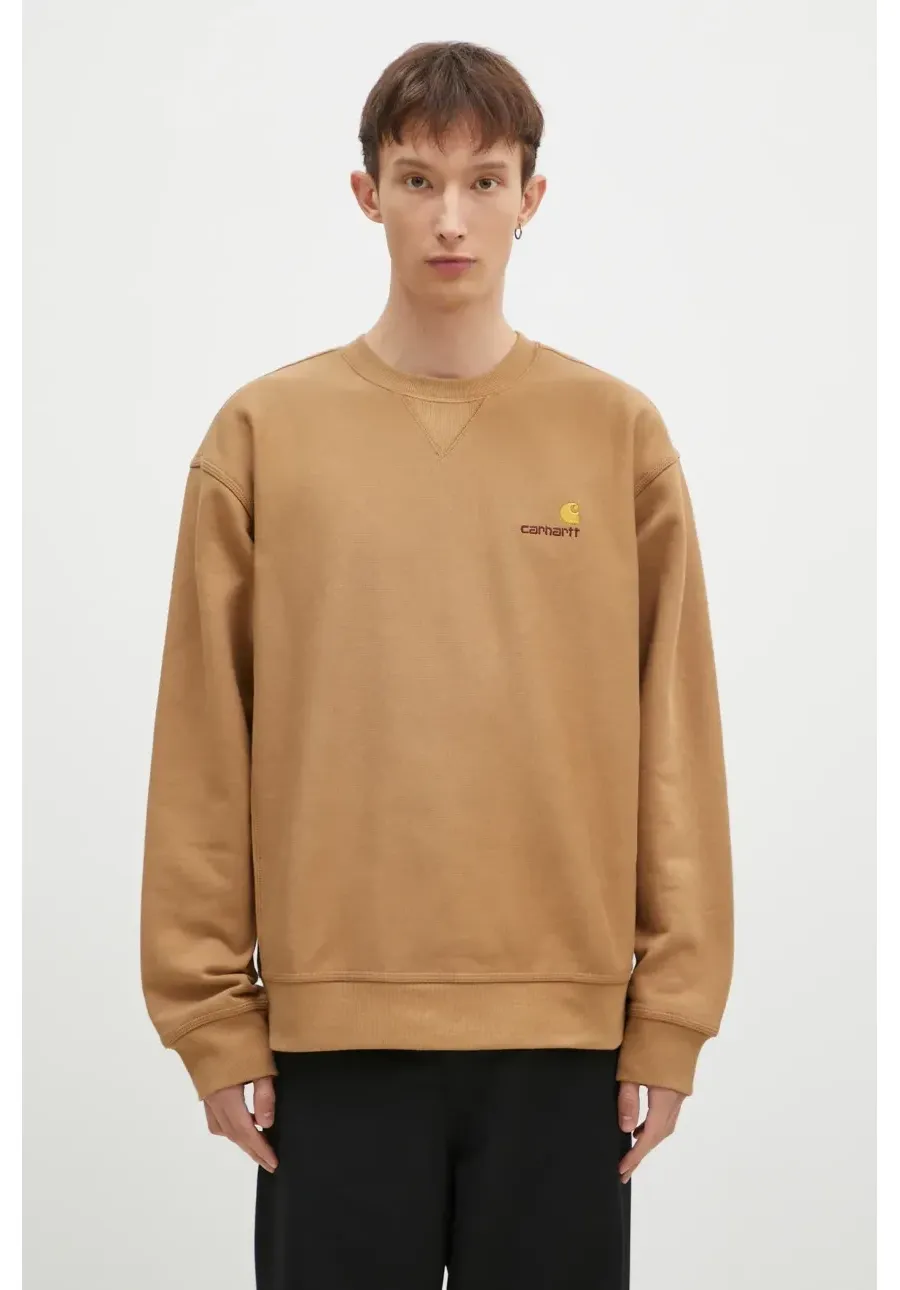 obrazek 1 Carhartt WIP bluza American Script Sweat męska kolor brązowy gładka I025475.2FSXX