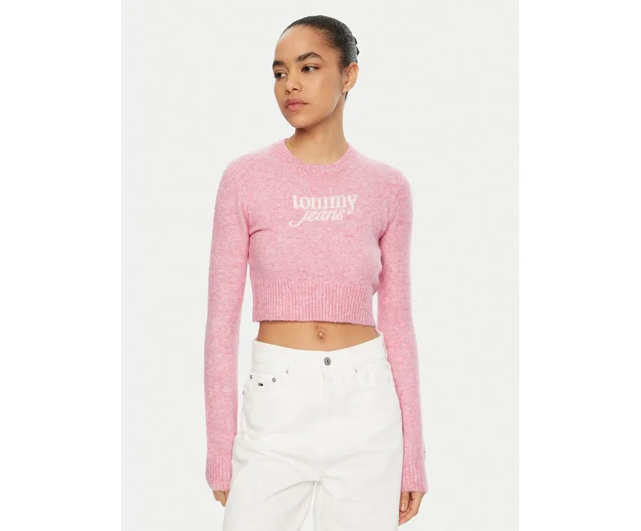 obrazek 1 Tommy Jeans Sweter DW0DW19895 Różowy Regular Fit