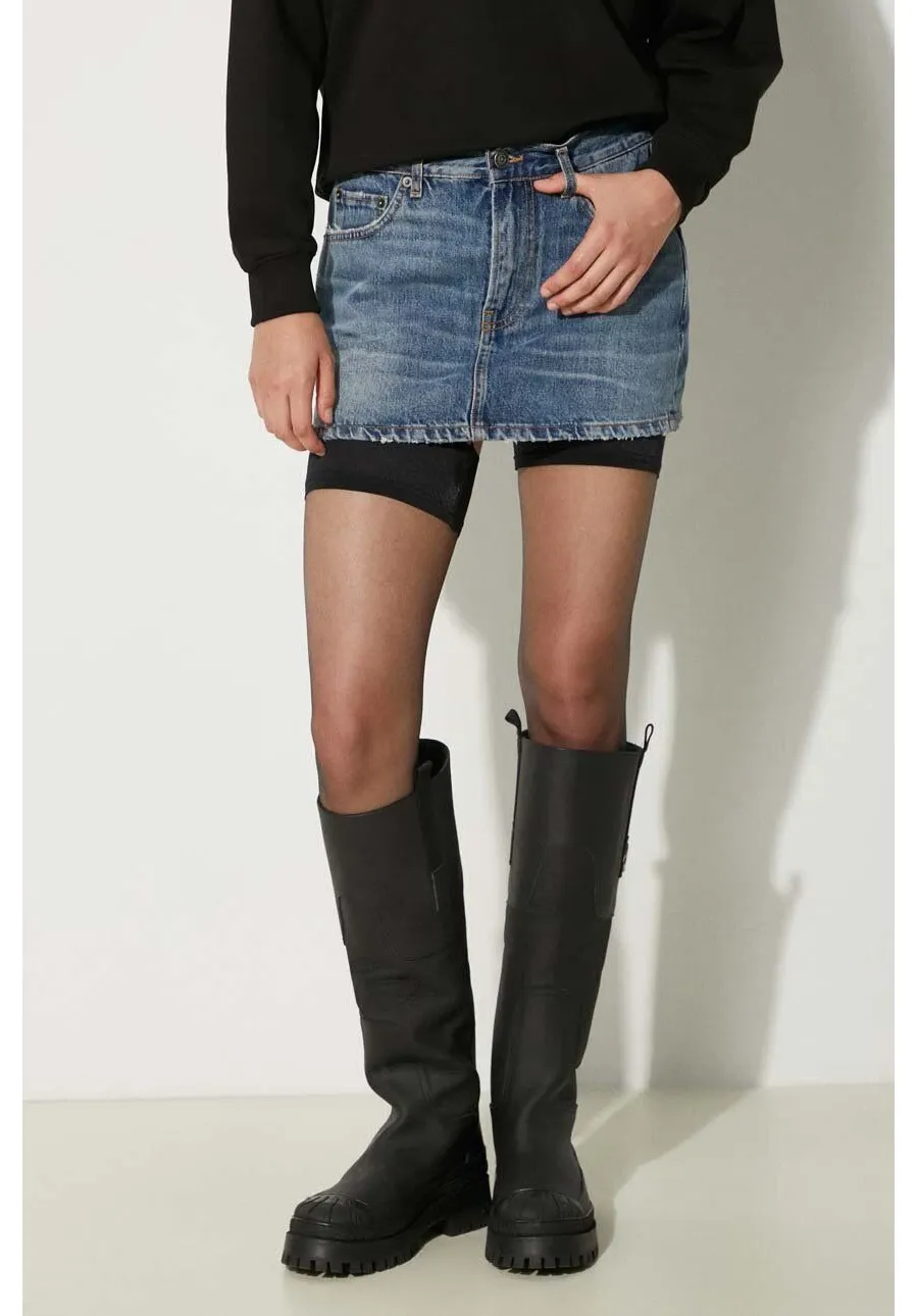 obrazek 1 Fiorucci spódnica jeansowa Mid Blue Denim Mini Skirt kolor niebieski mini prosta W01FPDSK077DN01DN02