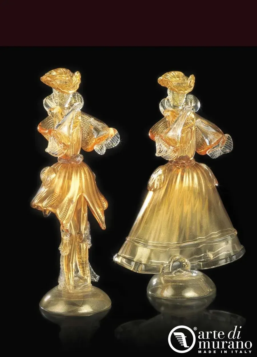 obrazek 1 Złote weneckie statuetki z kolekcji Goldoni ze szkła Murano