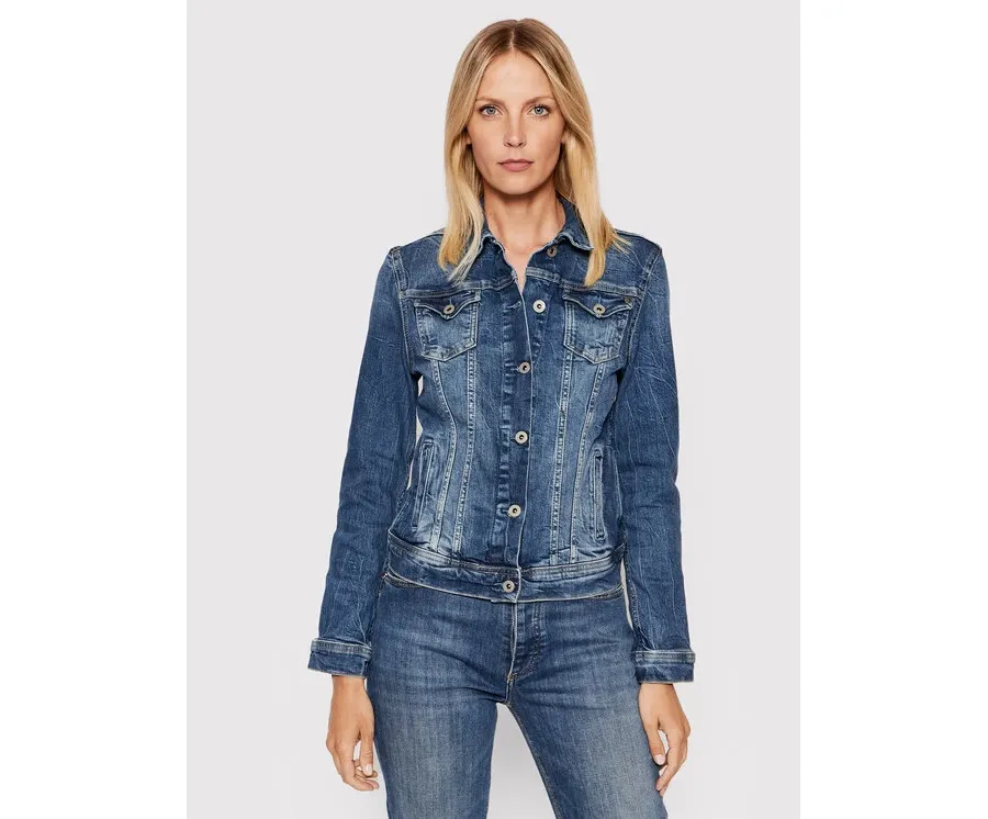 obrazek 1 Pepe Jeans Kurtka jeansowa Thrift PL402011 Niebieski Regular Fit
