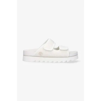 Zdjęcie Timberland klapki Santamonica Sunrise damskie kolor biały na platformie A419Q-WHITE