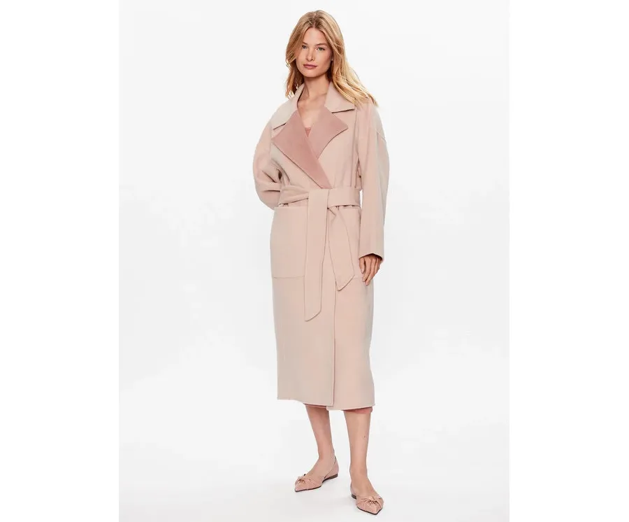obrazek 1 Calvin Klein Płaszcz wełniany K20K205855 Różowy Regular Fit