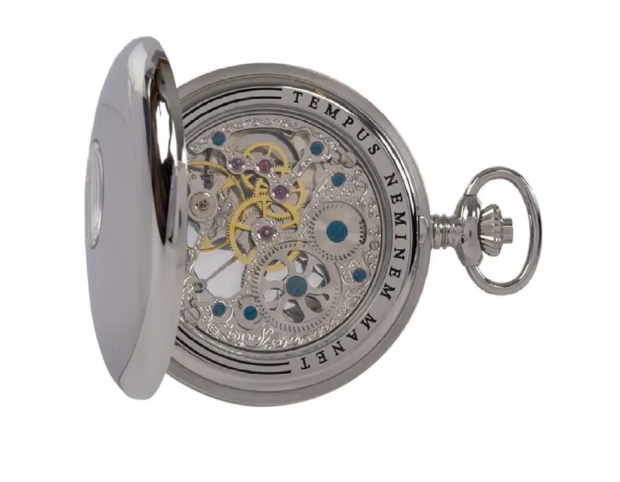 picture 2 Half Hunter 53 mm mechanical pocket watch - silver