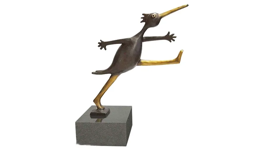 obrazek 1 Luksusowa statuetka z brązu przedstawiająca ptaka