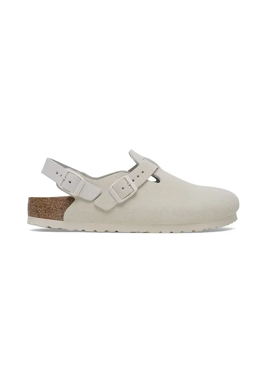 obrazek 1 Birkenstock klapki zamszowe Tokio LEVE damskie kolor biały 1029270