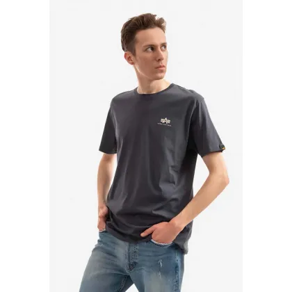 Zdjęcie Alpha Industries t-shirt bawełniany męski kolor szary z nadrukiem