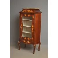 Zdjęcie Wyjątkowa inkrustowana witryna/serwantka z 1880 - antyk z mahoniu