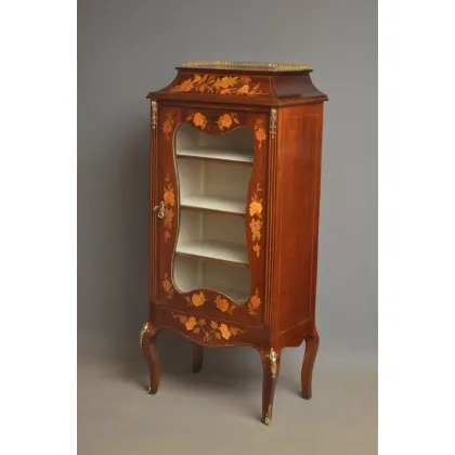 Zdjęcie Wyjątkowa inkrustowana witryna/serwantka z 1880 - antyk z mahoniu