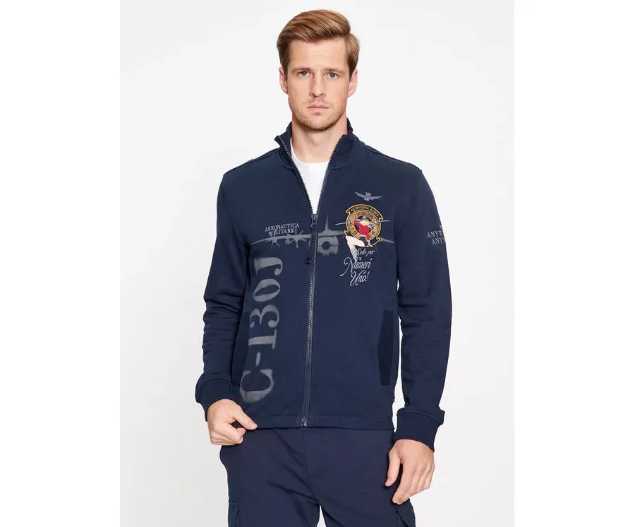 obrazek 1 Aeronautica Militare Bluza 232FE1802F511 Granatowy Regular Fit