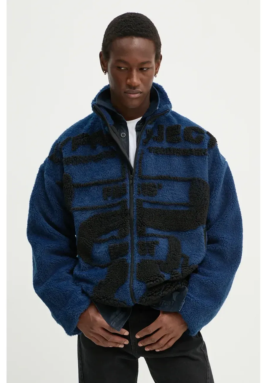 obrazek 1 Y/Project kurtka PARIS' BEST JACQUARD FLEECE JACKET męska kolor granatowy przejściowa oversize 209JA002